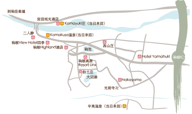 Map of the 早太郎溫泉鄉